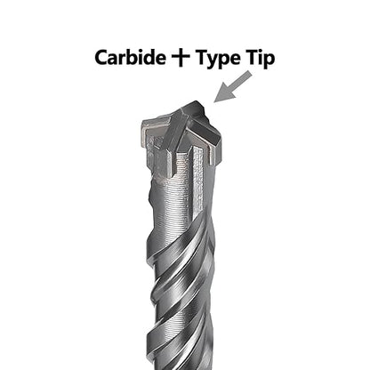 1/2 x 20 inch SDS Max Rotary Hammer Drill Bit, 12x520mm Carbide Tip Masonry Drill Bit,Concrete Drill Bit for Masonry, Brick, Stone, Concrete (Length :520mm / 20 inch, 12mm (1/2 in) Diameter)