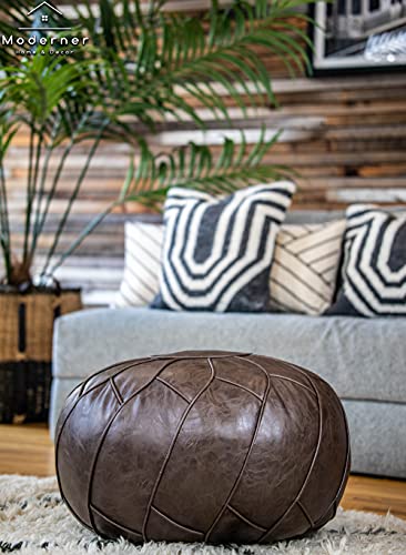 Moderner Pouf Ottoman Chocolate Brown Color - color: Chocolate Brown