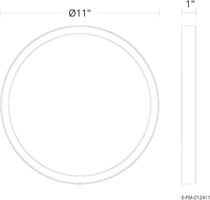 Builder Essential Round LED 11in Flush Mount 21W 2,050 Lumens with 5-CCT Selectability 2700-3000-3500-4000-5000K in Brushed Nickel
