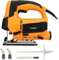 Hoteche's 6.7Amp Electric Jig Saw with Laser Guide and Ruler – Corded Pendulum Jigsaw for Wood and Metal Cutting, 4 Orbital Settings, Quick Blade Change, Aluminum Base, Includes Blades & Accessories