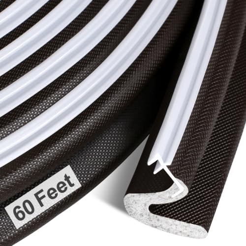 Litaibai 60 ft Kerf Weather Stripping Door Seal for Exterior Doors, Brown