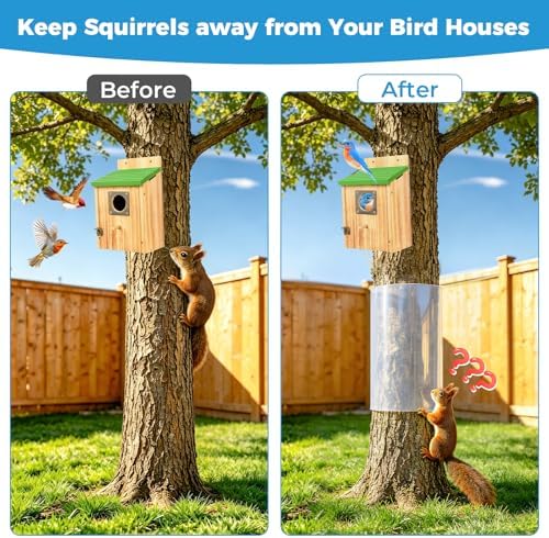 Squirrel Baffle for Tree Trunk,Squirrel Tree Guard Trunk Protector for Wooden Post Bird Feeder,Outside Baffle Guard Protector from Raccoon Deer Iguana (98inch)
