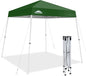 EAGLE PEAK 8x8 Slant Leg Pop-up Canopy Tent Easy One Person Setup Instant Outdoor Beach Canopy Folding Portable Sports Shelter 8x8 Base 6x6 Top (Green)