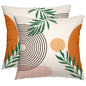 Boho Mid Century Throw Pillow Covers 18x18 Inches Modern Geometric Abstract Art Pillow Case Set of 2 Soft Velvet Couch Pillows Cushion Cover for Bed Sofa Living Room (Orange, 18" x 18") - color: Orange