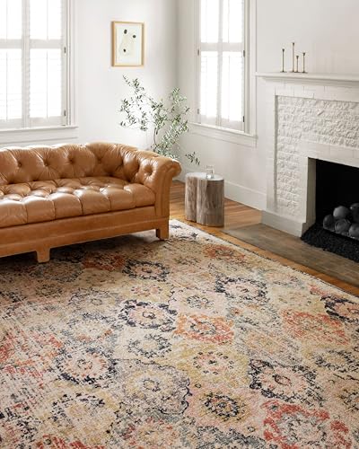 Loloi Jocelyn Collection JOC-07 Khaki/Multi 2'-3" x 7'-6" .38" Thick Runner Rug - color: Khaki / Multi, size: 2'3" x 7'6" (Rectangular)