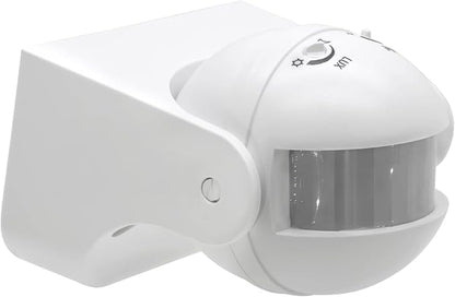 PIR Motion Sensor Light Switch-360° Detection Range, White, 220-240V IP54 Infrared Occupancy Sensor Switch,Djustable Delay Indoor/Outdoor Wall Switch