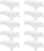 VidaFete Tablecloth 60 * 120inch 10 Pack Rectangle Table Cloth Polyester, Stain Wrinkle Resistant Dining Table Cover for Kitchen Dinning Party Wedding Rectangular Tabletop Buffet Decoration(White)