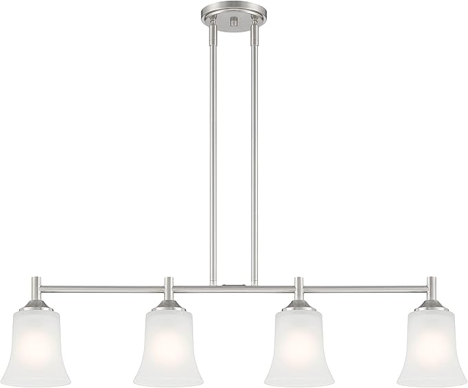DESIGNERS FOUNTAIN Bronson 4-Light Kitchen Island Pendant Lights, 34 Inch Hanging Ceiling Fixture for Dining Room, Brushed Nickel, D278M-IS-BN