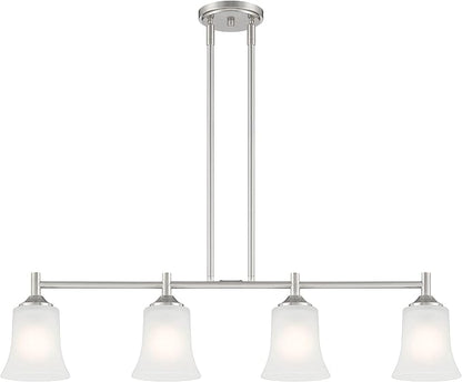DESIGNERS FOUNTAIN Bronson 4-Light Kitchen Island Pendant Lights, 34 Inch Hanging Ceiling Fixture for Dining Room, Brushed Nickel, D278M-IS-BN