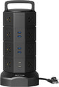 Power Strip Tower Surge Protector, JACKYLED 16 Outlets 6 USB (2 USB C) Charging Station, Extension Cord with Multiple Outlets, 1050J 1625W/13A Outlet Extender 6.5ft Extension Cord for Home Office
