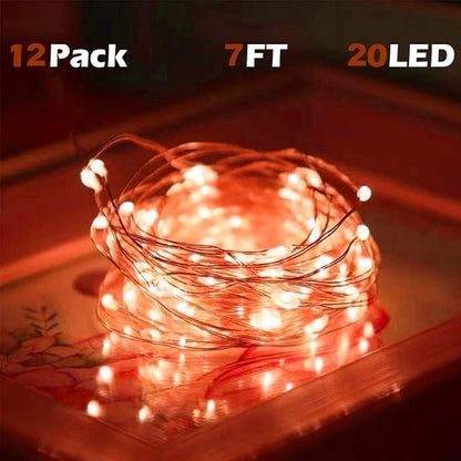SOCO 12 Pack Fairy Lights Battery Operated, 7ft 20 Led Mason Jar Lights, Waterproof Fireflynew