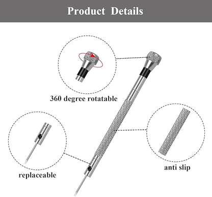 Precision Screwdriver Set,0.8-1.6mm Professional Screwdriver Kit Fit for Watch,Eyeglasses and Electronics Repair with 5 Extra Replace Blades