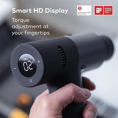 HOTO Cordless Brushless Drill Tool Set, Variable Speed, Hidden Buckle, Unique LED Screen, Intelligent Digital Display, Exquisite & Practical, High-end Drill Kit for Home/Daily Use