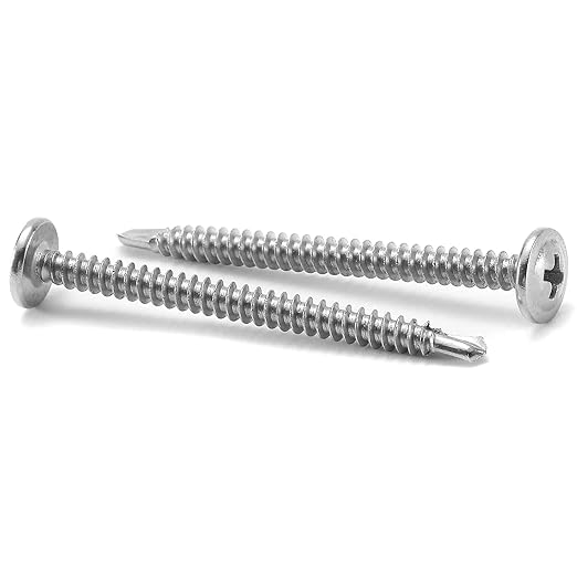 #10 x 2-1/2" Sheet Metal Screws 500PCS 410 Stainless Steel Truss Head Fast Self Tapping Screws by SG TZH