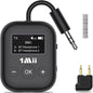 1Mii Airplane Bluetooth 5.3 Transmitter for All Headphones - Bluetooth Adapter for TV - Dual Connection - aptX Low Latency - Flying Travel, Wireless Audio Aux for MP3, Game,PC-Black