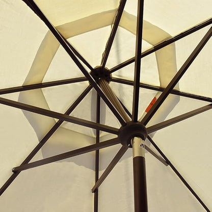 EliteShade USA 10-Year-Non-Fading 10Ft Market Umbrella Patio Umbrella Outdoor Table Umbrella with Ventilation, Natural