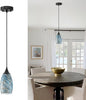 ANYLOVE Vintage Art Pendant Blue Pebble Lighting,1-Pack Hand Glass Hanging Light Fixture,Adjustable Cord for Kitchen,Hallway,Dining Room