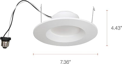 LEDVANCE Sylvania 5"/6 Recessed LED Downlight Kit, 65W Equivalent Efficient 10W, 700 Lumens, 3000K, Medium Base and White Trim - 1 Pack (74291)