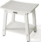 HDPS Shower Bench, White Plastic Shower Stool Seat for Shaving Legs, Spa Bath Seat, Heavy Duty Waterproof, Non-Slip, No Maintenance