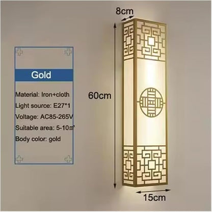 Chinese Style Bedroom Wall Lamp Strip Shaped Zen Background Wall Bedside Lamp Living Room Hallway Stairs Hotel Lighting