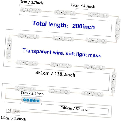 1set Led Vanity Mirror Lights Adjustable Brightness USB Powered Makeup Lights for Mirrors Installation Professional Lighting for Makeup Application