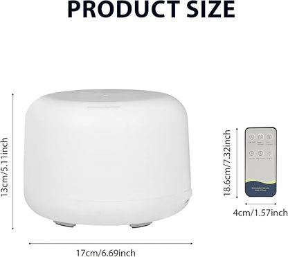 Essential Oil Diffuser 500ml - Remote Control Aromatherapy Humidifier, 7 Color LED Lights, Whisper Quiet, Auto Shut-Off,Small Humidifier for Bedroom Quiet