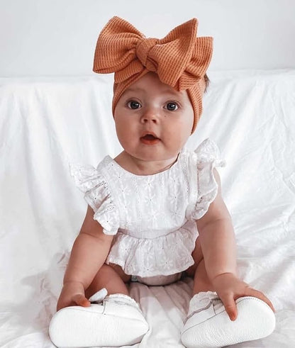 Baby Headbands Waffle Hairband with Bows for Baby Girls Newborn Infant Toddlers Kids