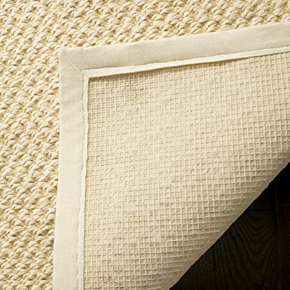SAFAVIEH Area Rug 2x3 - Natural Fiber Collection - Cream, Sisal Design, Sisal, Woven Design with Border (NF525A) - color: Creme, size: 2' x 3' (Rectangular)