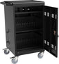 OFLILAK 36-Device Mobile Charging Cart with Charging Power Strip and Front and Rear Access Locks, Cable Management, Up to 17"", Safe Charging Cabinet for Ipads, Chromebooks, Tablets, Laptops Black