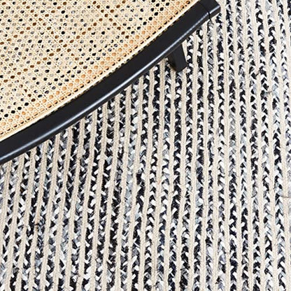 SAFAVIEH Braided Collection Area Rug - 6' x 9', Black & Navy, Handmade Farmhouse Cotton, Ideal for High Traffic Areas in Living Room, Bedroom (BRD260N) - color: Black/Navy, size: 6' x 9' (Rectangular)