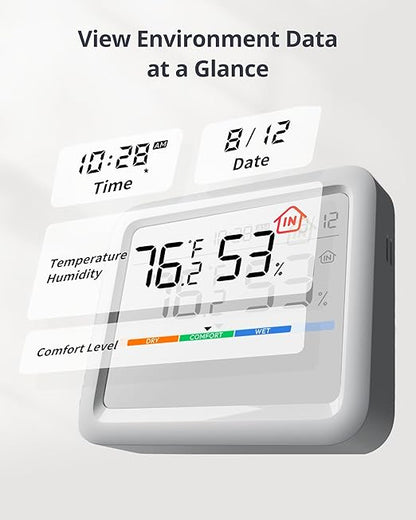 SwitchBot Meter Pro, Digital Hygrometer & Thermometer - Wireless Indoor Temperature & Humidity Monitor with Bluetooth App Control, Real-Time Alerts (1, Meter Pro)