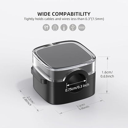 Magnetic Cord Clips, 6 Pack Cord Organizer Holder for Desk Office Accessories, Cable Holder Hide Phone USB Power Wire Cord Clips for Management Home Nightstand Kitchen Appliances, Clear Black