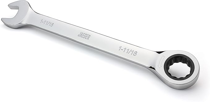 Jaeger 1-11/16 Inch Ratchet Wrench with 120-Tooth Ratcheting Precision and Hardened, Polished Steel for Projects with Tight Spaces