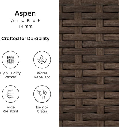 Covers & All Universal 30" Armless Bar Stools, 14 mm Premium Aspen Wicker Patio Furniture Designed for Deck and Garden Dining and Durable Outdoor Furniture for Poolside Bar (22" L x 18" W x 47" H)