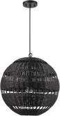 GLOBE Electric Novogratz x 65838 Beth 1-Light Pendant Lighting, Matte Black, Bulb Not Included