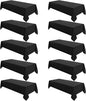 VidaFete Tablecloth 60 * 102inch 10 Pack Rectangle Table Cloth Polyester, Stain Wrinkle Resistant Dining Table Cover for Kitchen Dinning Party Wedding Rectangular Tabletop Buffet Decoration (Black)