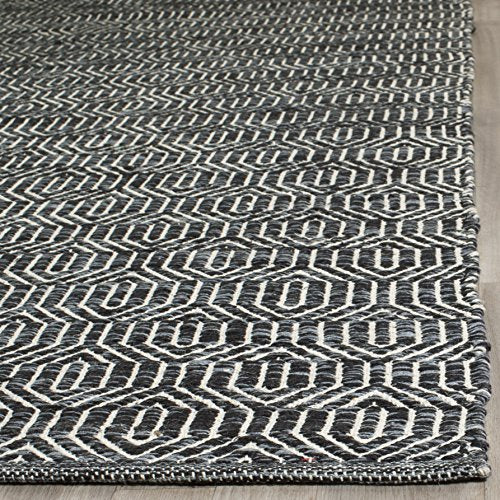 SAFAVIEH Montauk Collection Accent Rug - 4' x 6', Ivory & Dark Grey, Handmade Flat Weave Cotton, Ideal for High Traffic Areas in Entryway, Living Room, Bedroom (MTK413A) - size: 4' x 6' (Rectangular)