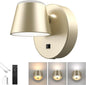URSOLA Battery Operated Wall Sconce with Remote, LED Rechargeable Battery Wall Light with 9000mAh 3CCT and Dimmable Magnetic 360° Rotation Cordless Light for Bedroom（Champaign）