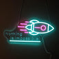 "Nothing Is Impossible!" Rocket Neon Light for Gaming Room Office – Motivational LED Wall Art, Dimmable USB Space-Themed Decor for Study Gym, Inspiring Gift for Gamers Teens Entrepreneurs