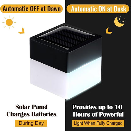 Tujoe Solar Post Cap Lights Fence Post Solar Lights 2in x 2in (5cm x 5cm)(White,25 Pack)