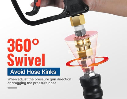 YAMATIC 3/8" Kink Resistant Pressure Washer Hose 50FT, Swivel 3/8" Quick Connector, 4000 PSI High Durability Cold Hot Water Max. 212°F, Fit Most Residential and Commercial Pressure Washer