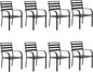 Outdoor Dining Chairs Set of 8, Metal Frame Stackable Patio Dining Chairs with Armrest, Wrought Iron Patio Bistro Chairs for Lawn, Backyard, Garden, Porch