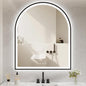 Arched LED Mirror for Bathroom 30"x36", Black LED Bathroom Mirror with Lights-Fogless, Dimmable, 3 Color Changing, Shatterproof, Touch Sensor