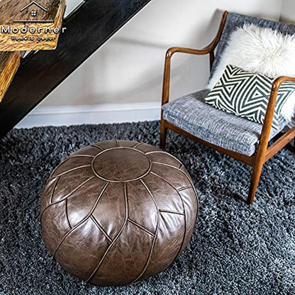 Moderner Pouf Ottoman Chocolate Brown Color - color: Chocolate Brown