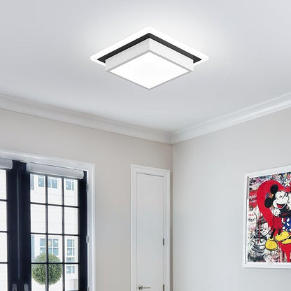 Modern LED Ceiling Light, Hallway Ceiling Light, 6000K Cold White Flush Mount Ceiling Lamp, Square Hallway Lighting Fixtures for Living Room Bedroom Bathroom Kitchen