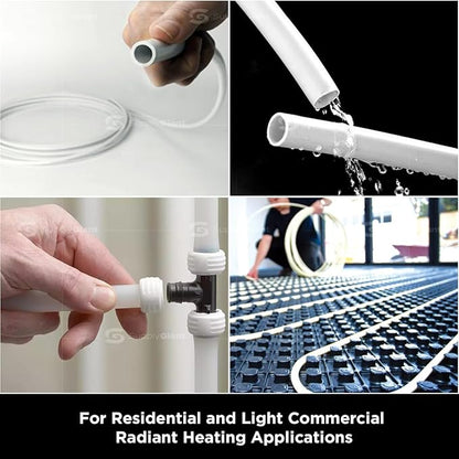 Pex-A Tubing 1-1/2 Inch x 100 Ft Coil, Non-Barrier Pipe for Potable Water, Flexible Water Tubing for Plumbing, White