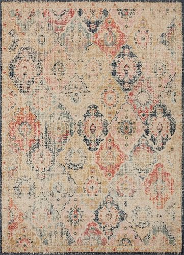 Loloi Jocelyn Collection JOC-07 Khaki/Multi 2'-3" x 7'-6" .38" Thick Runner Rug - color: Khaki / Multi, size: 2'3" x 7'6" (Rectangular)