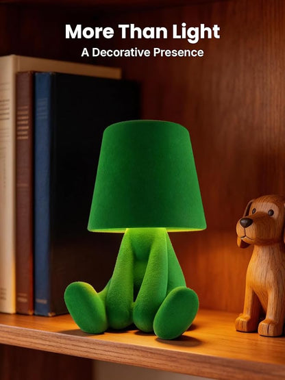Modern Table Lamp for Youth: Rechargeable Cute Light for Kids Child Teen - Gift for Birthday Christmas Halloween Easter (Green)