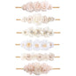 OOSAKU Baby Girl Flower Headbands Set Elastic Floral Headbands 6pcs Soft Nylon Hair Band for Newborn Toddler Hair Accessories