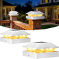 Peasur 4x4 Post Solar Lights 2 Pack, 2 Modes 16 LED Solar Post Cap Light Waterproof, Deck Fence Post Solar Lights Powered Outdoor, Fit 4x4 Wood/Vinyl Posts for Porch Patio